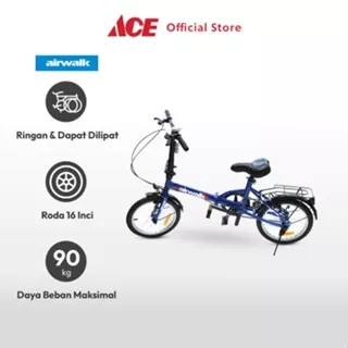 Ace Airwalk Jedi Sepeda Lipat 16 inci 1-Speed - Biru Perlengkapan Olahraga Folding Bike Foldable Bicycle