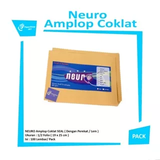 NEURO - Amplop Coklat 1/2 Folio Seal ( 19 x 25 cm ) - Pack