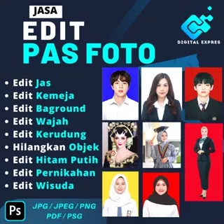 Edit Foto / Pas Foto / Album Foto / edit baju jas / edit background / edit wajah dan jerawat / edit kemeja / edit foto studio / edit wisuda / Edit foto Sudio / Hobi dan Koleksi