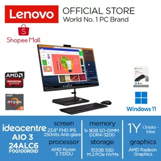 Lenovo IdeaCentre AIO 3 24ALC6 R0ID Ryzen 3 7330U 8GB 512GB W11+OHS