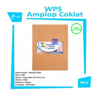 WPS - Amplop Coklat Ukuran Super Map Non Seal ( 29 x 39,5 cm ) - Pack