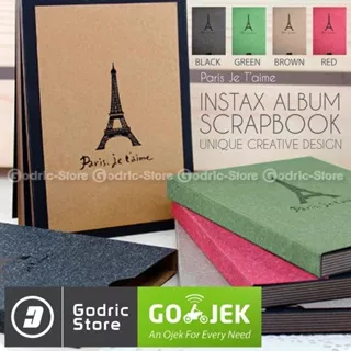 Album ScrapBook Paris Je T'aime 26 Lembar Fujifilm Instax Scrap Book Mini 8 / 9 / 11 / 12 / 40 / 90 / SP1 / SP2 / Link / Liplay / EVO / Photo Size 2R / Wide / Etc