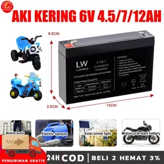 Baterai Aki Kering 6V 7Ah 6v 12ah /Baterai UPS Battery Lampu Emergency/aki kering Aki Gell Baterai Aki 6v 7ah Aki Kering Genset Aki UPS SMT 6V 4.5Ah - 6V 4.5Ah-6V 12Ah Baterai UPS Batere Emergency 7ah aki kering ups aki sepeda listrik