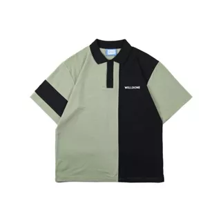 Welldone Kaos Kerah Lacoste Oversize - Polo Shirt Army Charcoal Unisex