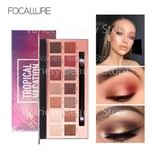 FOCALLURE EVERCHANGING / TROPICAL VACATION Eyeshadow Palette With Brush- 14 Colors