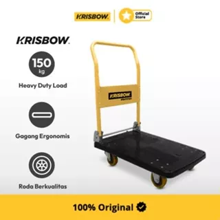 Krisbow Troli Barang Roda Polyurethane 150 Kg - Kuning