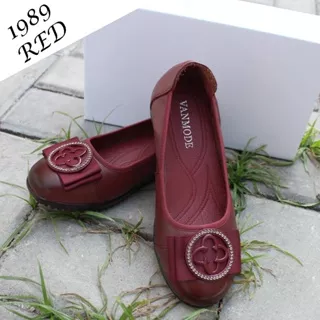 NEW ARRIVAL!!! Sepatu Wedges Kulit Asli Wanita Import J1989 Sepatu Kerja Wanita Kekinian Import Kulit Asli Kasual dan Formal (+Box)