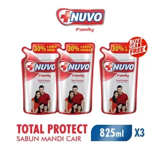 [B2G1] Nuvo Family Sabun Mandi Cair Merah Pouch 825 ml