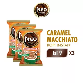 Neo Coffee Kopi Instan Caramel Macchiato Pack 20 gr isi 6 + 3 pcs x3