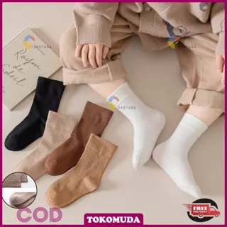 TOKOMUDA COD kaos kaki anak USIA 1 2 3 4 5 6 7 8 9 10 11 12 polos panjang Kaus kaki bayi laki-laki perempuan kaos kaki katun 5 PASANG