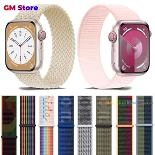 Rainbow Color Nylon Strap For Apple Watch Ultra 2 Ultra Series 9 8 7 6 SE 5 4 3 2 1 iWatch Size 49mm 45mm 41mm 44mm 40mm 42mm 38mm Smart Watch Accessories