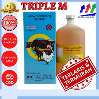 B COMPLEX injeksi 500 ml USFA - Vitamin B Complex Hewan Ternak TRIPLE M