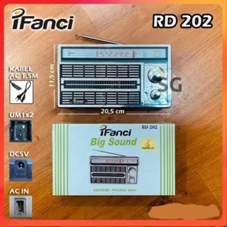 Radio FM AM IFanci RD 202 RADIO PORTABLE SPEAKER JADUL / Radio AC/DC Portable, Radio Portable Klasik Jadul Termurah Berkualitas Speaker Ngebass