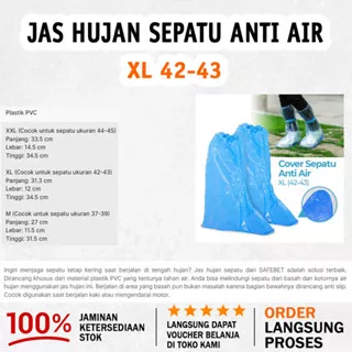 Safebet Cover Hujan Sepatu Size XL 42-43 - YXT01 - Blue