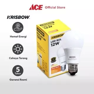 Ace Krisbow Premier Bohlam Led 12 Watt Warm White - Kuning Bulb Lampu Warm White Indoor Outdoor Light Led Light Bolam