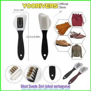 Sikat Suede Pembersih 3in1 Sikat Sepatu 3 Sisi Shoes Brush - Alat Pembersih Sepatu