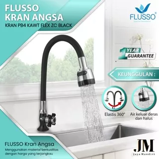 Flusso Kran Wastafel Flexible Black Silver / Kran Angsa Fleksibel Hitam Mewah | 881