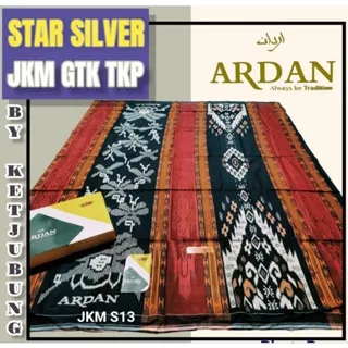 Sarung Ardan, Sarung Ardan Star JKM Original By Ketjubung Jacquard Kembang Motif Songket Silver Quality