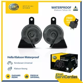 Klakson Waterproof Hella Free Relay - Klakson keong mobil motor