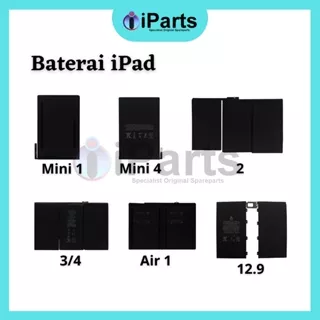 Baterai iPad Mini 1 2 3/4 5 iPed 2 3/4 5 6 9.7 10.5 11 12.9 Gen 1 2 Pro Air 1 2