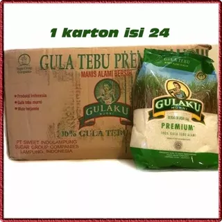 GULAKU [1 Karton = 24 pcs 1Kg] gula pasir premium gula tebu gulaku hijau / kuning