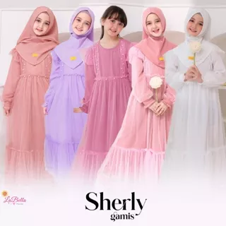 (5-12 tahun) SRL Baju Muslim Setelan Gamis Tutu Anak Labella Sherly I Gaun Gamis Dress Pesta