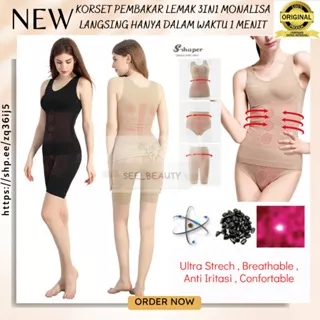 SEEGC37 [MONALISA SLIMMING SUIT] KORSET FULL BODY INFRA MERAH ALL SIZE | BAJU PELANGSING MONA LISA Kozuii Slimming Suit (Jaco) Korset Pelangsing Ion Negatif Korset Pembakar Lemak Tubuh Elastis Hingga 300% Kozui Scret Slimming Suit model olaramlan trusan