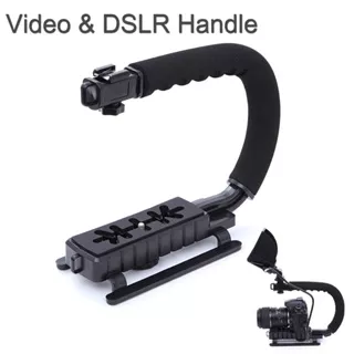 Camera Stabilizer Grip Video Handle C Shape for DSLR GoPro Xiaomi Yi - Black OMCSAYBK