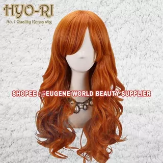 READY STOCK STYLED - RAMBUT PALSU FULL WIG COSPLAY ANIME ONE PIECE WIG NAMI ONE PIECE COSPLAY WIG CEWE CEWEK WANITA PANJANG CURLY WAVE KERITING KRITING OMBAK ORANGE