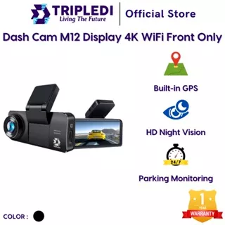 TRIPLEDI Dash Cam M12 WiFi Night Vision Ultra HD 4K 2160P Kamera Dashboard Mobil DVR Video Recorder Car Smart Camera Dashcam Built-in Microphone