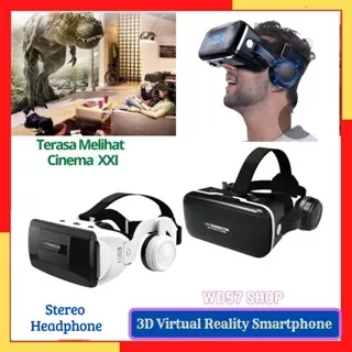 Kacamata 3D Lensa VR Box Virtual Pembesar Video Game Dimensi Smartphone Ponsel Handphone Hp Headset Helm Pintar Viar Teropong Tv Reality Glasses Stereo Murah