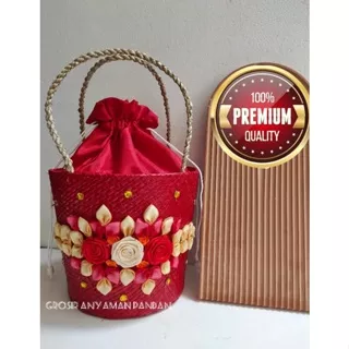 Tas hampers EMBER 2TOPLES BUNGA ROSE tas pandan anyaman parsel premium keranjang souvenir unik