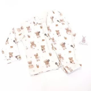 Carrol n Barrol Long Sleeve Set Button Pattern - Baju bayi panjang