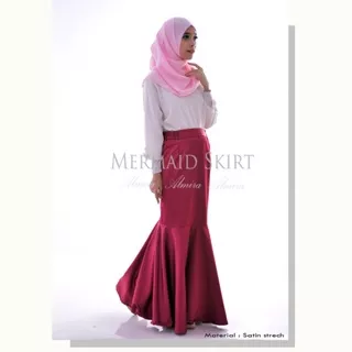 Rok Panjang Pesta Muslim Terbaru Mermaid Duyung Maxi Skirt Satin Strech Griyaraditya Almira