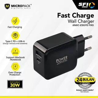 Wall Charger Micropack Dual Port Fast Charging 30 Watt - MWC-230PD PRO