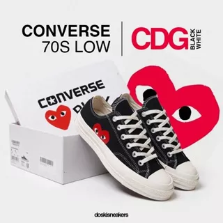 Converse 70S Low X CDG PLAY Black White 100% Original BNIB Sneakers Casual Pria Wanita Sepatu Ori Murah Sepatu Converse Sepatu Converse Original Sepatu Converse Pria