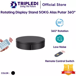 TRIPLEDI Rotating Display Stand For Fotografi Video Product Online Shop Studio Rotary Turntable 360 Derajat 22cm 50KG Base Tempat Alas Putar Foto Studio with Remote Control Turn Table