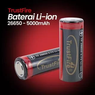 TrustFire Baterai Li-ion 26650 5000mAh 3.7V Flat Top 1PCS