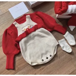 Mistletoe set romper with top knit 3-6m 6-9m 9-12m