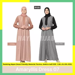 Dress Wanita Jumbo Ld 120 Mysure Amaryllis Dress 07 Busui Resleting Depan Menyerap Keringat