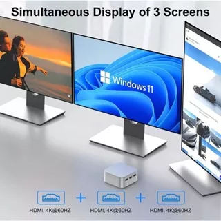 Mini PC T8 Pro Intel Quadcore N5095 8/256GB SSD Triple Display HDMI Dual LAN WiFi Windows 11 Pro