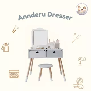 Annderu Dresser Kids Meja Rias Mini Kayu Putih Aesthetic Dan Elegant Anak Dengan Laci By Gingerinfant