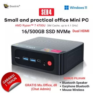 Mini PC Beelink SER4 AMD Ryzen7 4700U 16/500 GB SSD NVMe Dual HDMI Windows 11 Pro