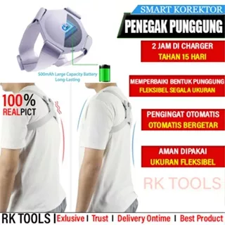 Smart Korektor Postur Punggung Otomatis bergetar Original - Penyangga tulang punggung bungkuk korset penegak pelurus punggung badan kesehatan Smart Body Harness Tali Korektor Postur Punggung