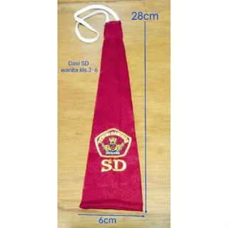 Dasi SD wanita ukuran kelas 1-6 loggo bordir tut wuri handayani