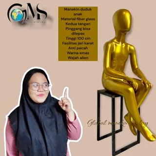 Manekin Anak Duduk | Manekin Duduk Fiberglass | Patung Manekin Duduk