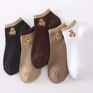 Kaos Kaki Teddy Bear Pendek motif Cute Bear Women Socks Kaos Kaki Beruang Lucu Berkualitas