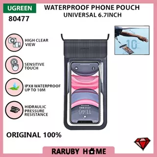 UGREEN Waterproof Pouch Pack Clear Underwater Phone Case for Swimming Case Bening Anti Air IPX8 Slip Cover 6.5 Inch 80477