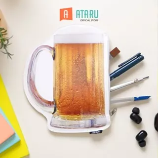 Ataru Zipper Pouch Beer Kantong Organizer Serbaguna Tempat Pensil Pulpen Alat Make Up Pouch Kosmetik Lucu