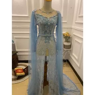 kebaya biru laut/gaun biru laut